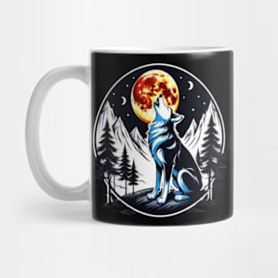 wolf howling at moon gift ideas tees hoodies and more Mug